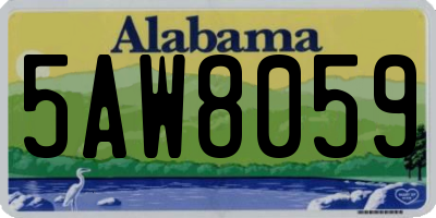 AL license plate 5AW8059