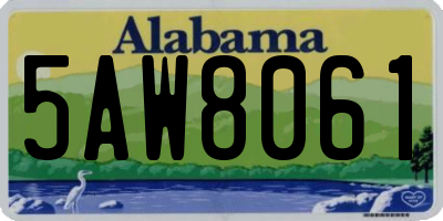 AL license plate 5AW8061