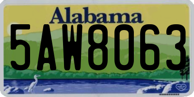 AL license plate 5AW8063