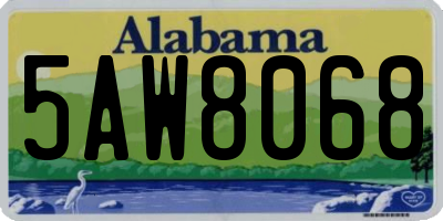 AL license plate 5AW8068