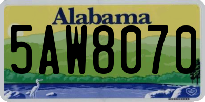 AL license plate 5AW8070