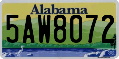 AL license plate 5AW8072