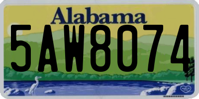 AL license plate 5AW8074