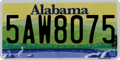 AL license plate 5AW8075