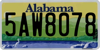 AL license plate 5AW8078