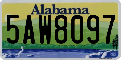 AL license plate 5AW8097