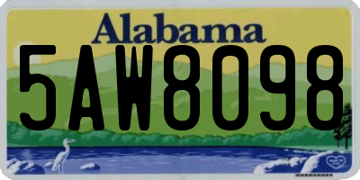 AL license plate 5AW8098