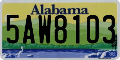 AL license plate 5AW8103