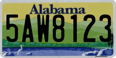 AL license plate 5AW8123