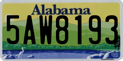 AL license plate 5AW8193