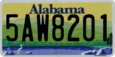 AL license plate 5AW8201