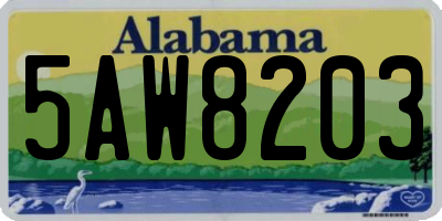 AL license plate 5AW8203