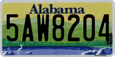 AL license plate 5AW8204