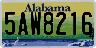 AL license plate 5AW8216