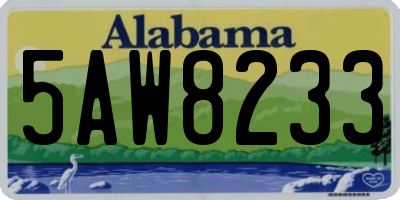 AL license plate 5AW8233