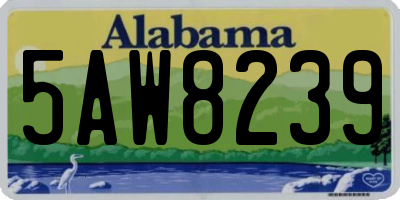 AL license plate 5AW8239
