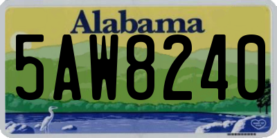 AL license plate 5AW8240
