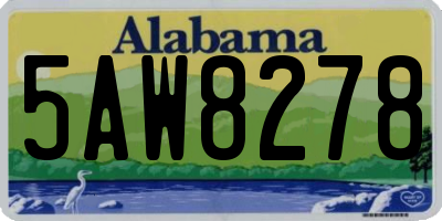 AL license plate 5AW8278