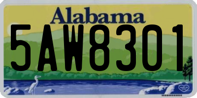 AL license plate 5AW8301