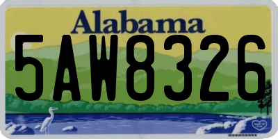 AL license plate 5AW8326