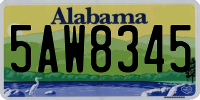AL license plate 5AW8345