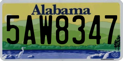 AL license plate 5AW8347