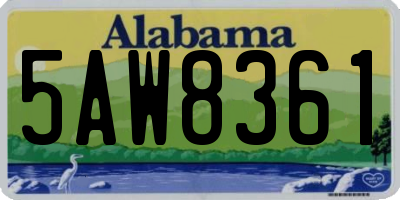 AL license plate 5AW8361