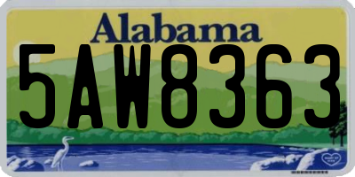 AL license plate 5AW8363