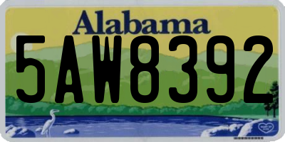 AL license plate 5AW8392