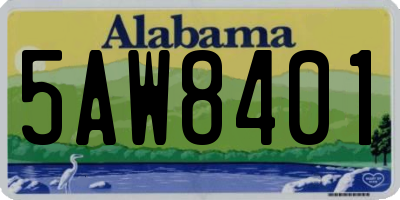 AL license plate 5AW8401