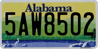 AL license plate 5AW8502