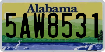 AL license plate 5AW8531