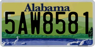 AL license plate 5AW8581