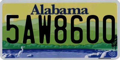 AL license plate 5AW8600