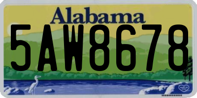 AL license plate 5AW8678