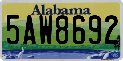 AL license plate 5AW8692