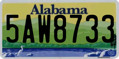 AL license plate 5AW8733