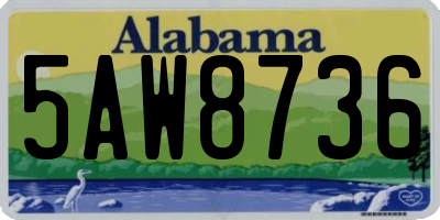 AL license plate 5AW8736