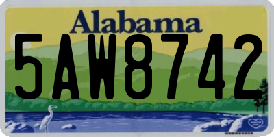 AL license plate 5AW8742