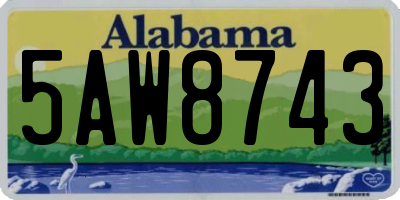 AL license plate 5AW8743