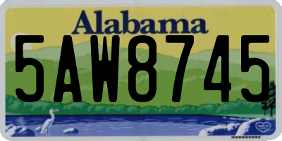 AL license plate 5AW8745