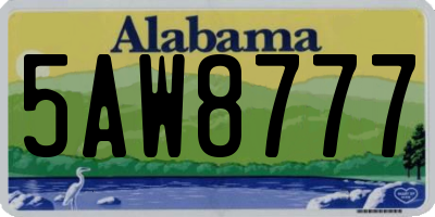 AL license plate 5AW8777