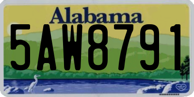 AL license plate 5AW8791