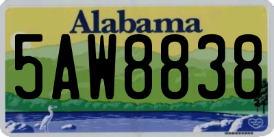 AL license plate 5AW8838