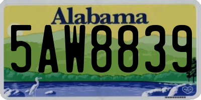 AL license plate 5AW8839