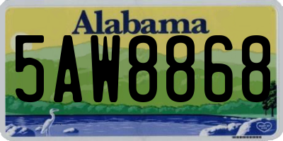 AL license plate 5AW8868