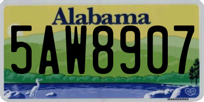 AL license plate 5AW8907