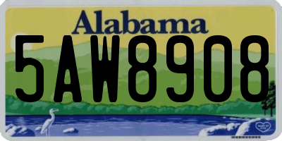 AL license plate 5AW8908