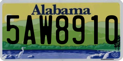 AL license plate 5AW8910