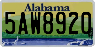 AL license plate 5AW8920